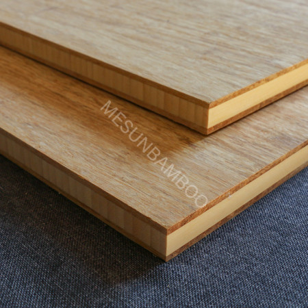 30 mm kalınlıkta orta karbonize iplikçik dokuma bambu mobilya panelleri